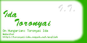 ida toronyai business card